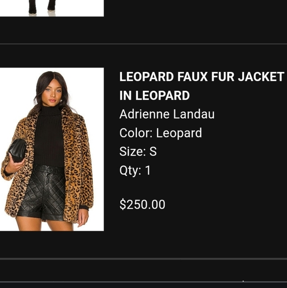 Faux Fur Jacket in Leopard Adrienne Landau - Picture 4 of 4